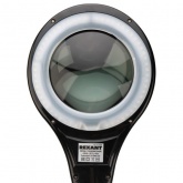 Лупа на струбцине Rexant круглая 5D с подсветкой 56 SMD LED, черная
