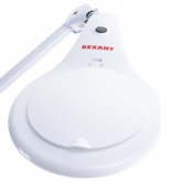 Лупа на струбцине Rexant круглая 5D с подсветкой 56 SMD LED, белая