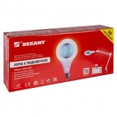 Лупа на струбцине круглая 8D с подсветкой и крышкой, белая REXANT