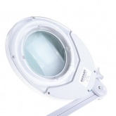 Лупа на струбцине круглая 3D с подсветкой и крышкой, белая REXANT