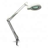 Лупа на струбцине Rexant круглая 8D с подсветкой белая