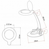 Лупа настольная Rexant 3D с подсветкой 60 LED, сенсорная регулировка яркости, Visagiste, белая