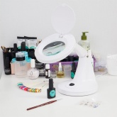 Лупа настольная Rexant 3D+12D с подсветкой 48 LED, белая