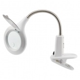 Лупа настольная Rexant 3D+12D с подсветкой 60 LED, прищепка, белая