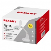 Лупа настольная Rexant 3D+12D с подсветкой 60 LED, белая