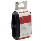 Разветвитель 16А на 4 розетки без заземления по 6А черная Legrand