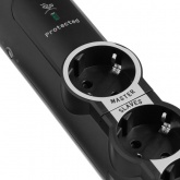 Многорозеточный блок с мастер розеткой 6x2К+З с кабелем длиной 1,5 м черный Legrand