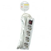 Удлинитель ИЭК У04К 4х2P+PE с выключателем 5м 3х1мм2 16А/250В белый