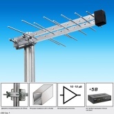 Активная эфирная антенна LP-10 усиление 17-22 дБ (аналог/ DVB-T/ DVB-T2) 20 элементов, 39,7см