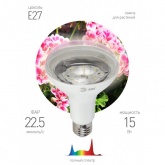 Лампа светодиодная для растений ЭРА FITO-15W-Ra90-E27 15W 2150K 220V E27 d95х135mm 787042