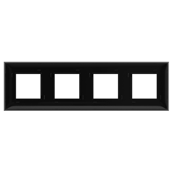 Рамка на 4 поста (8 модулей) ДКС, цвета черный квадрат