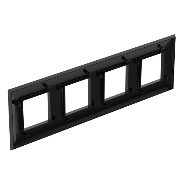 Рамка на 4 поста (8 модулей) ДКС, цвета черный квадрат