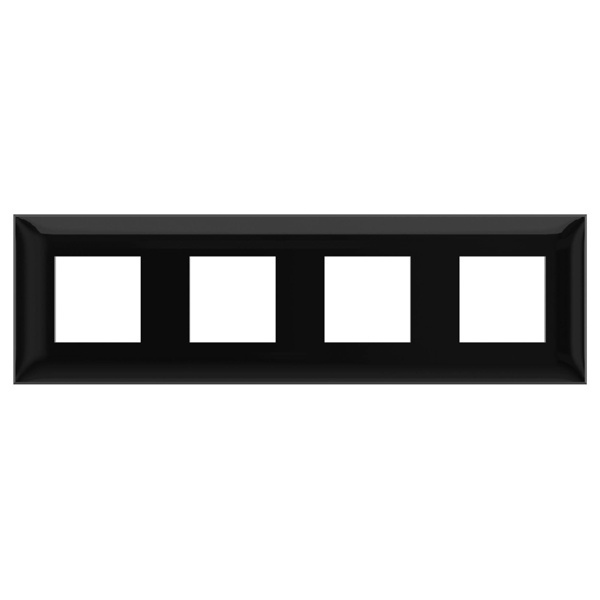Рамка на 4 поста (8 модулей) ДКС, цвета черный квадрат