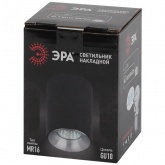 Светильник накладной потолочный ЭРА OL1 под лампу GU10 BK/CH D80x100мм черный/хром (016585)