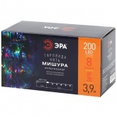 Гирлянда ЭРА ENIN - WM LED Мишура 3.9м белый провод, мультиколор, 220V 5056396208341