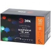 Гирлянда ЭРА ENIN - 18BM LED Нить Шарики d18мм, 5м мультиколор, 220V 5056396208266