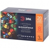 Гирлянда ENIN-3F ЭРА LED Нить Фонарики 3m мультиколор, 220V, IP20 5056306025884