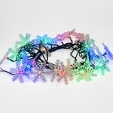 Гирлянда светодиодная Снежинки, 30 LED мультиколор 4,4 метра с контроллером 230V IP20