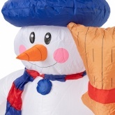 3D фигура надувная Снеговик с метлой, 120см 3LED подсветка, трансформатор 12V и компрессор