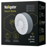 Умный датчик дыма Navigator NSH-SNR-S001-WiFi питание CR2 3В оповещение светом, звуком