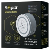 Умный датчик температуры и влажности Navigator NSH-SNR-TH01-WiFi USB 5В оповещение светом, звуком