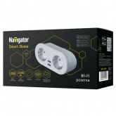 Умная розетка Navigator двойная с 2хUSB NSH-ST-02-WiFi 2300Вт 10А 100-240В 50/60Гц