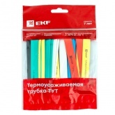 Набор термоусаживаемых трубок EKF (7 цветов по 3шт.) 12/6 100мм