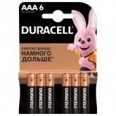 Батарейка AAA Duracell LR03 BASIC MN2400 (упаковка 6 шт) 5000394107472
