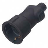 Розетка Legrand с заземлением 16А в резиновом корпусе черная