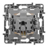Розетка Legrand Etika с заземлением, со шторками, винтовой зажим, белая