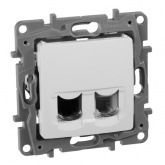 Розетка телефон+компьютер Legrand Etika RJ11+RJ45 Cat5 UTP, белый