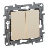 Выключатель двухклавишный Legrand Etika слоновая кость (бежевый)