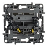 Выключатель двухклавишный с подсветкой Legrand Etika слоновая кость (бежевый)