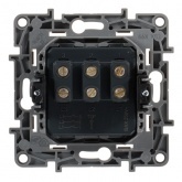 Выключатель трехклавишный Legrand Etika слоновая кость (бежевый)