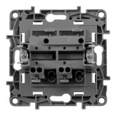 Выключатель двухклавишный Legrand Etika самозажимные клеммы алюминий