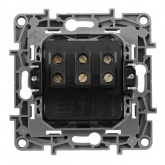 Выключатель трехклавишный Legrand Etika алюминий