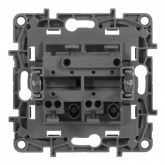 Выключатель двухклавишный Legrand Etika самозажимные клеммы антрацит