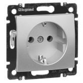 Розетка Legrand Valena с заземлением алюминий