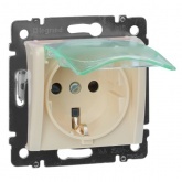 Розетка IP44 с крышкой Legrand Valena с заземлением слоновая кость (бежевый)