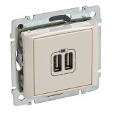Розетка 2-ая USB зарядка 2400mA тип А-A Legrand Valena слоновая кость (бежевый)