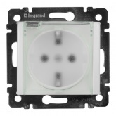 Розетка IP44 с крышкой Legrand Valena с заземлением белая