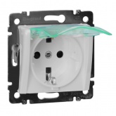 Розетка IP44 с крышкой Legrand Valena с заземлением белая