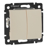 Переключатель двухклавишный Legrand Valena слоновая кость (бежевый)