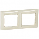 Рамка Legrand Valena 2 поста слоновая кость/золотой штрих