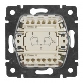 Выключатель двухклавишный Legrand Valena с подсветкой белый