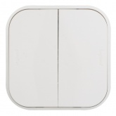 Накладной переключатель двухклавишный Legrand Quteo белый