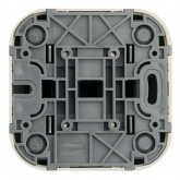 Накладной выключатель двухклавишный Legrand Quteo слоновая кость (бежевый)