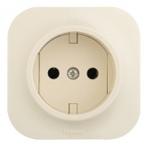Накладная розетка Legrand Quteo без заземления слоновая кость (бежевый)