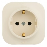 Накладная розетка Legrand Quteo с заземлением слоновая кость (бежевый)