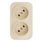Накладная розетка двойная Legrand Quteo без заземления слоновая кость (бежевый)